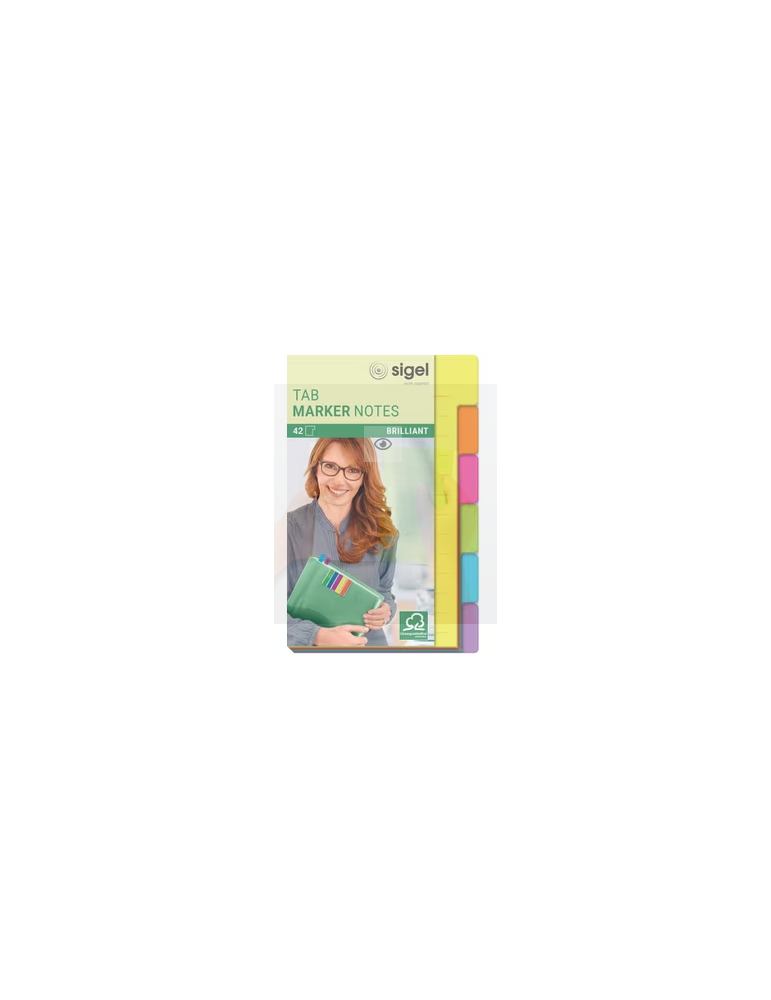 index repositionnable notes Sigel 6 couleurs 42 feuilles