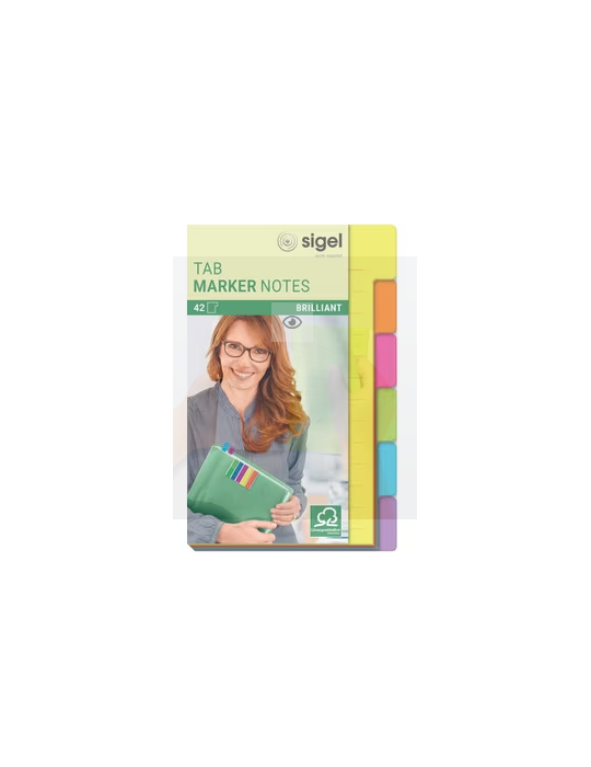 index repositionnable notes Sigel 6 couleurs 42 feuilles