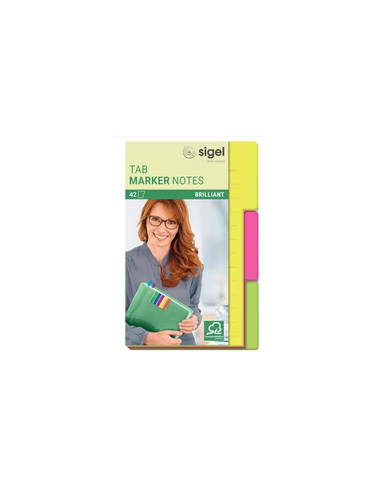 index repositionnable notes Sigel 3 couleurs 42 sheets