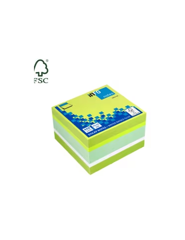 Info Notes 75x75mm assorti couleurs bloc 450 feuilles