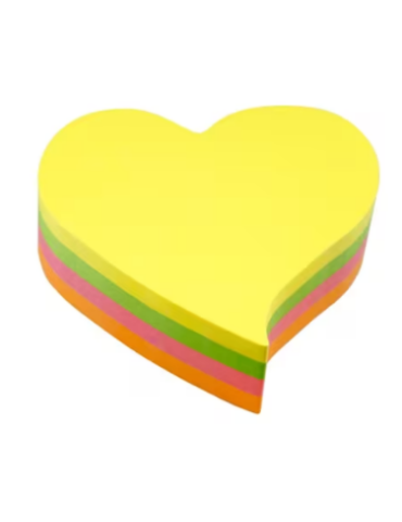 Info shaped sticky notes 68x68 'hart' assorti 200 vel