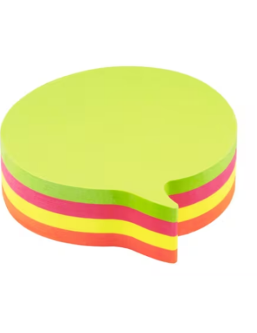 Info shaped sticky notes 70x70 'ballon' à texte assorti 200 flles