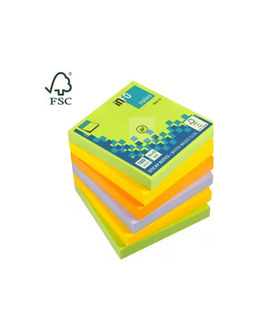Info notes 75x75mm assorti spring paquet de 6 blocs