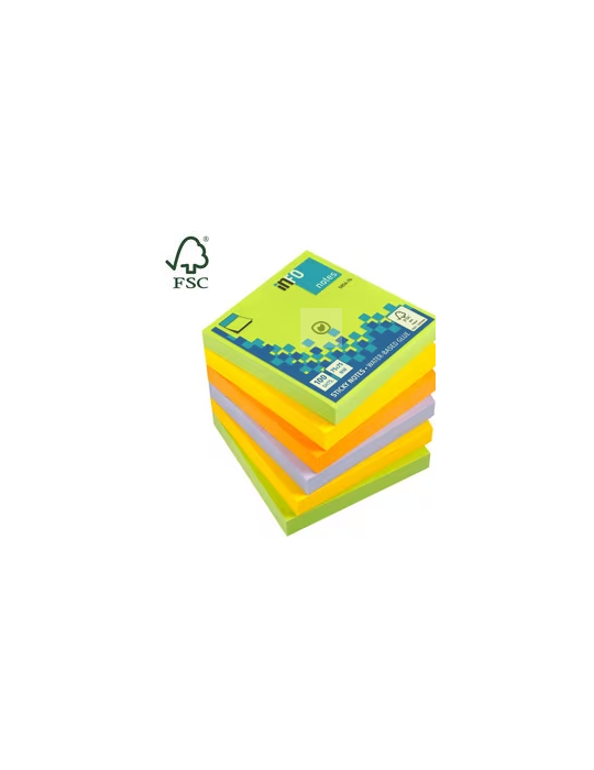 Info notes 75x75mm assorti spring paquet de 6 blocs