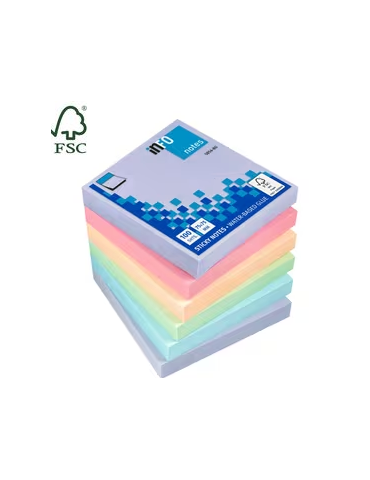 Info notes 75x75mm ass. harmony paquet de 6 blocs