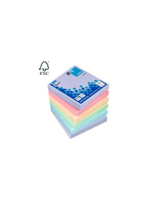 Info Notes 75x75mm assorti harmony pak a 6 blok