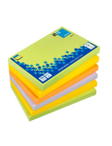 Info notes 125x75mm assorti spring paquet de 6 blocs
