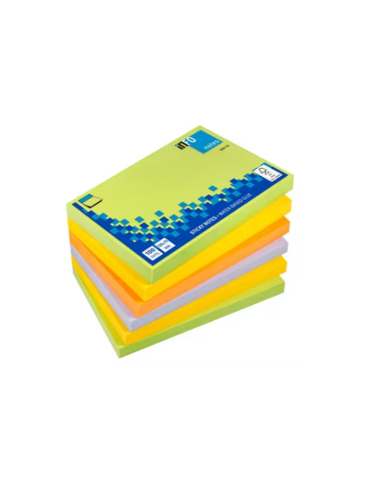 Info notes 125x75mm assorti spring paquet de 6 blocs