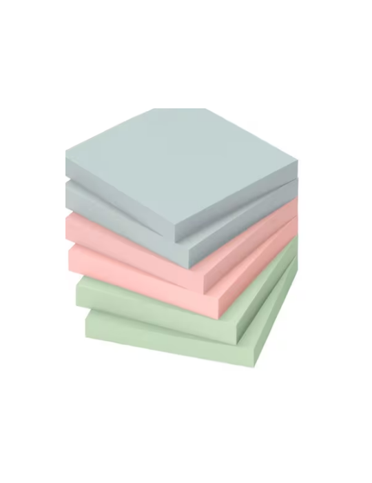 Info notes 75x75mm assorti pastel paquet de 6 blocs
