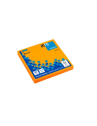 Info Notes 75x75mm fel oranje blok a 80 vel
