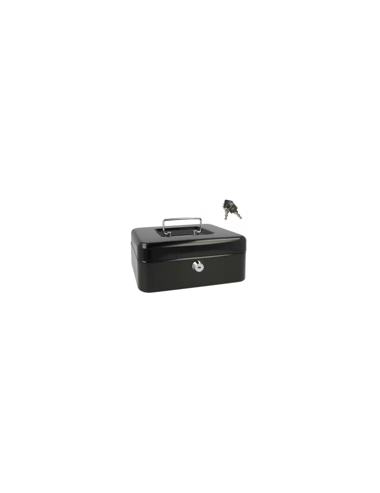 Coffret à monnaie Westcott 200x161x90mm noir, insert en plastique avec