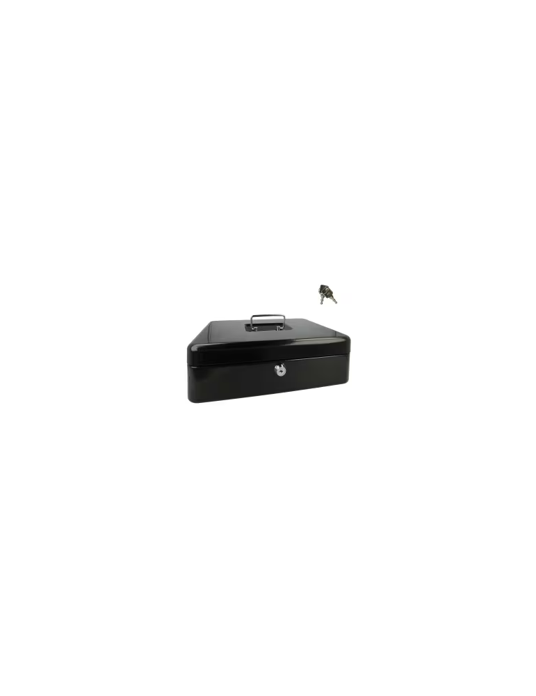 Coffret à monnaie Westcott 200x161x90mm noir, insert en plastique avec