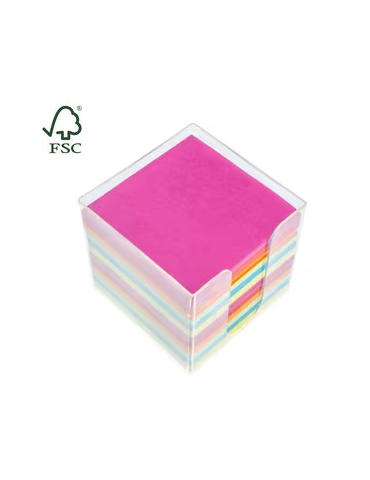 Memokubus met inhoud Kangaro 9,5x9,5x9,5cm 700 vel assorti kleuren