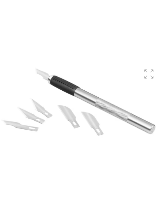 Scalpel Westcott metaal grip met 6 verschillende mesjes