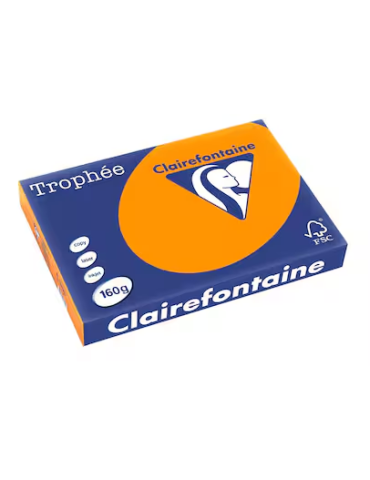 Papier A3 coloré Clairefontaine Trophée 1766C, 160 g, orange, les 250