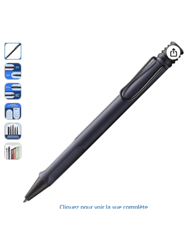 Stylo bille LAMY safari acier noir mat