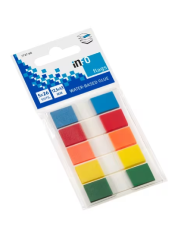 Info flags 12,5x43mm ass. blister de 5 couleurs