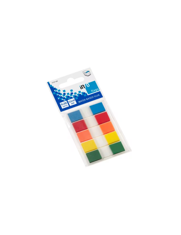 Info flags 12,5x43mm ass. blister de 5 couleurs