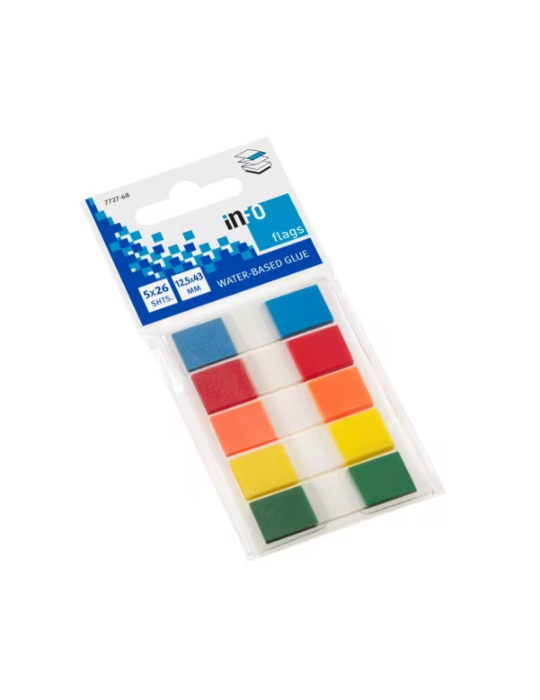 Info flags 12,5x43mm ass. blister de 5 couleurs