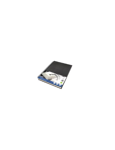 Carnet Kangaro A4 blanco, wire-o couverture de lin, 80 feuilles 140 gr