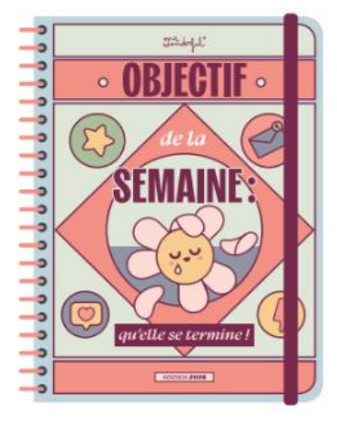 Agenda Wonder petit format 2026 Semainier - Objectif de la semaine : q