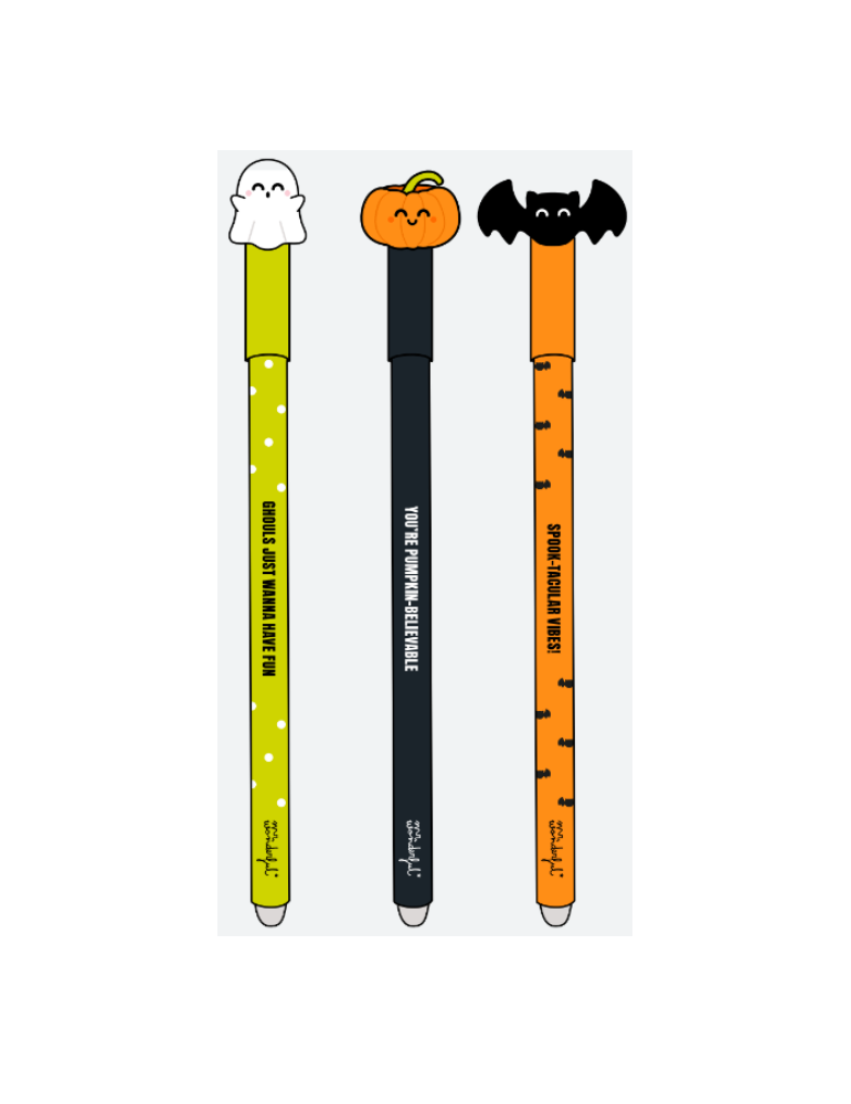 Set of 3 erasable pens Bo-Bo - Halloween