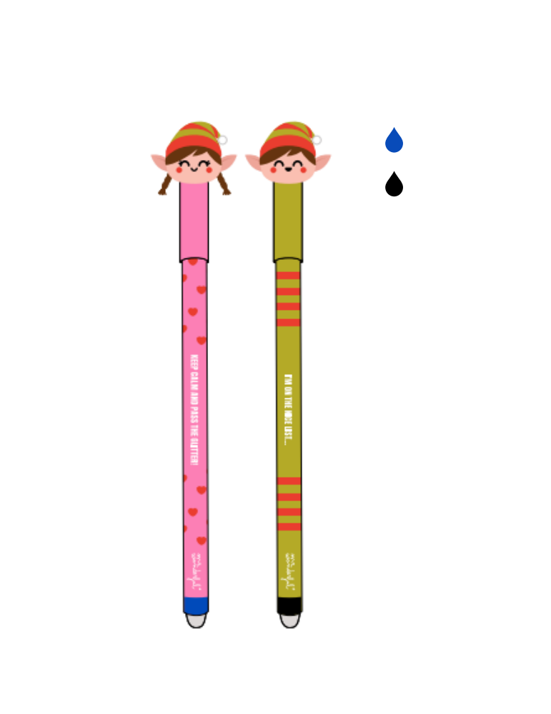 Set de 2 stylos effaçables Bo-Bo - Elf and she-elf